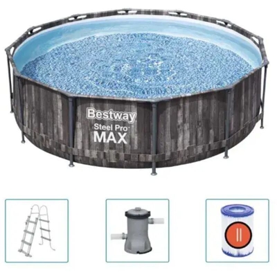 Set Piscina Steel Pro MAX 366x100 cm - Marrone - Bestway