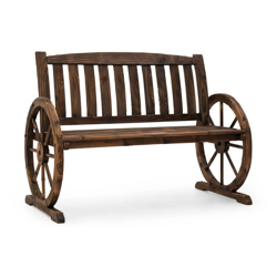 Murnau Panca da giardino in legno di abete effetto fiammato marrone precio