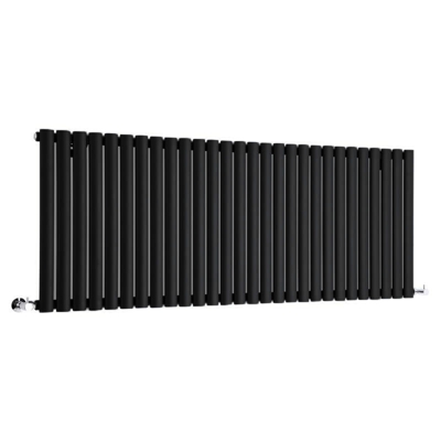 Hudson Reed Revive Radiatore Termoarredo di Design Orizzontale Moderno - Termosifone con Finitura Opaca Nera - Design a Colonna - 635 x 1647mm