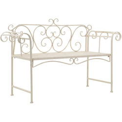 Panchina da Giardino 132 cm in Metallo Anticata Bianca en oferta