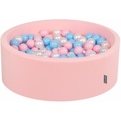 90X30cm/300 Palline ? 7CM Piscina Di Palline Colorate Per Bambini Tondo Fabbricato In EU, Rosa: Azzurro/Rosa C/Perla - rosa: azzurro/rosa c/perla
