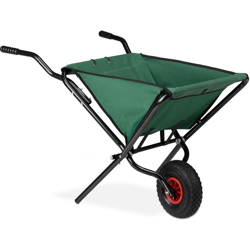 Carriola Pieghevole, Carretto da Giardino, Salvaspazio, Ruote ad Aria, Salvaspazio, 50 l, 67x63,5x112, Verde precio