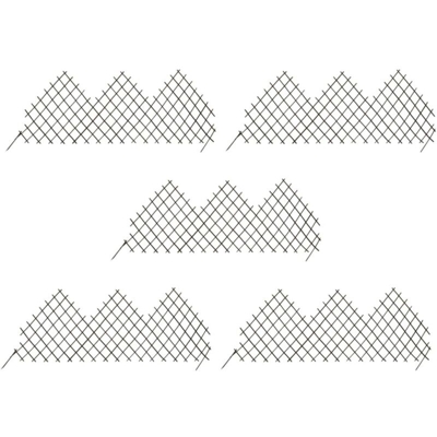 vidaXL Recinzione a Traliccio 5 pz 170x75 cm in Salice - Marrone