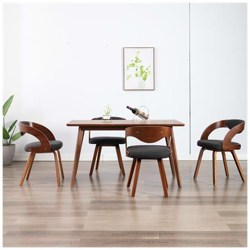 Sedie Da Pranzo 4 Pz Grigio Scuro In Legno Piegato E Tessuto precio
