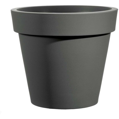 Vaso rotondo in resina 'Easy' 25 cm. Antracite