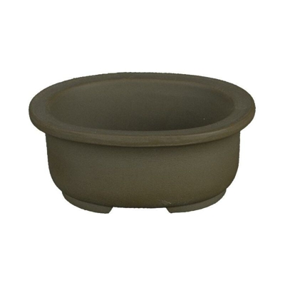 Vaso per bonsai Giapponese Morrisan ovale in gres 10,5x8,5x4,5 cm - B03-4-1