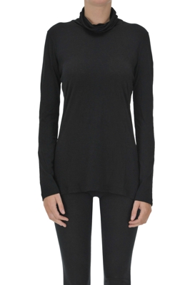 Turtleneck wool-blend t-shirt