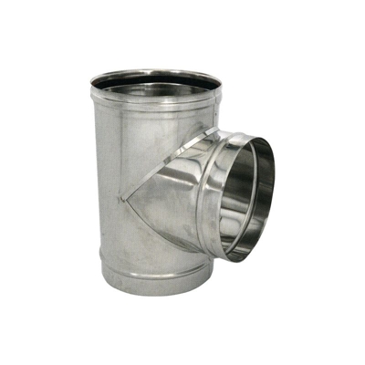 No Brand - RACCORDO 'T' Ø12CM TUBO STUFA PELLET ACCIAIO INOX 304