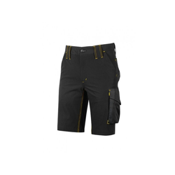 MERCURY - BERMUDA DA LAVORO IN COMODO TESSUTO U-4 RESISTENTE, TRASPIRANTE, IDROREPELLENTE - WFU196BC BLACK CARBON U-POWER - Taglia XL en oferta