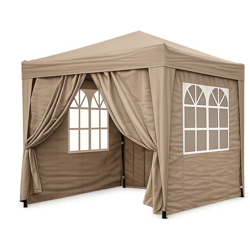 Gazebo Pop-Up 2 x 2 m Beige con 4 fianchi Easy fastening con 2 cerniere en oferta