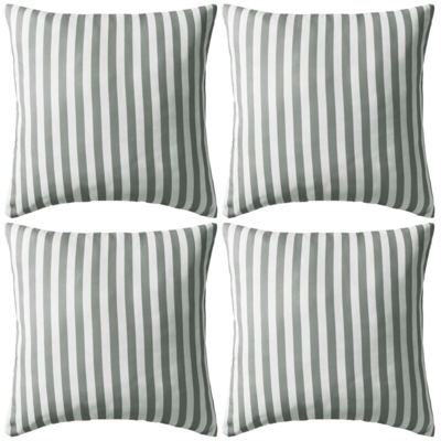 vidaXL Cuscini da Esterno 4 pz Stampa a Righe 45x45 cm Grigi - Grigio