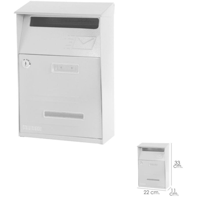 Cassetta postale esterno 22 x 33 x 11 (alt) cm. Colore bianco - Maurer