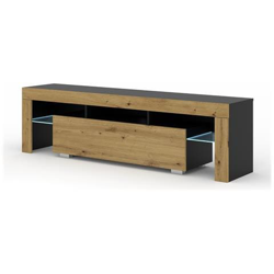 Mobiletto Tv Emu 162 Cm Con Ripiani (nero Opaco / Rovere Artisan Con Led) características