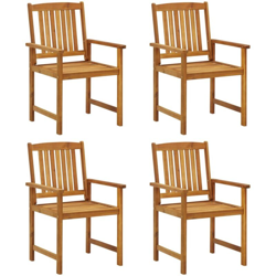 vidaXL Sedie da Regista 4 pz in Legno Massello di Acacia - Marrone precio