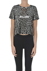 Sequined animal print top características