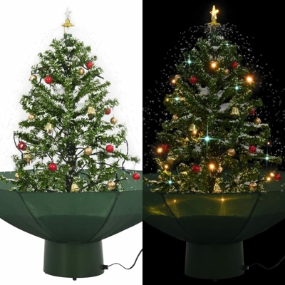 Albero di Natale con Neve e Base a Ombrellone Verde 75 cm - Verde - Youthup