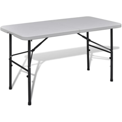 Tavolo Pieghevole da Giardino in HDPE 122 cm Bianco - Bianco - Vidaxl en oferta