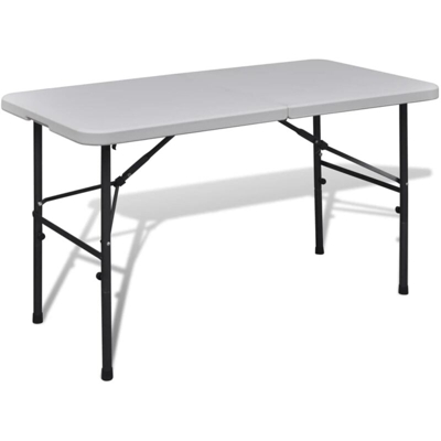 Tavolo Pieghevole da Giardino in HDPE 122 cm Bianco - Bianco - Vidaxl