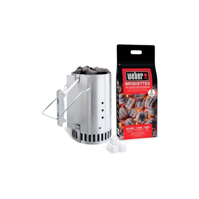 Weber Stephen Products Italia - Kit Ciminiera di Accensione + 2 kg Carbone