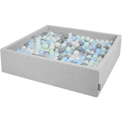 Piscina Di Palline 120X30cm/300 Palline Grande Quadrato Per Bambini Fabbricato In EU, Grigio Chiaro:Perla/Grigio/Trasp/Azzurro/Menta - grigio precio