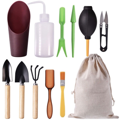 Set di attrezzi da giardinaggio in vaso da 12 pezzi 350003 (custodia, pala per secchio di riempimento, escluse piante in vaso)