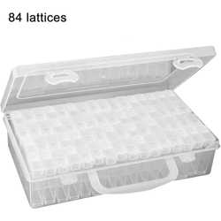 Zqyrlar - 84 griglia trasparente scatola fai da te in rilievo fatto a mano pittura diamante scatola di immagazzinaggio di vetro scatola di perle di en oferta