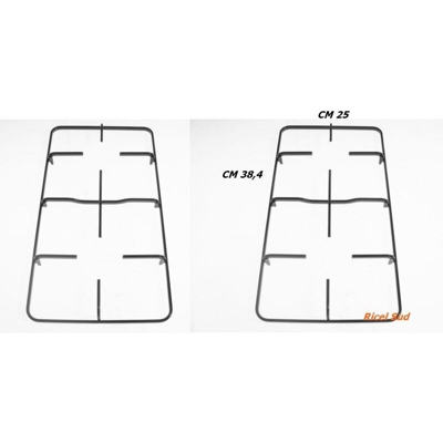 Eurostore07 - STAR COPPIA GRIGLIE IN ACCIAIO SMALTATE NERE CUCINA PIANO 4 FUOCHI P 5558