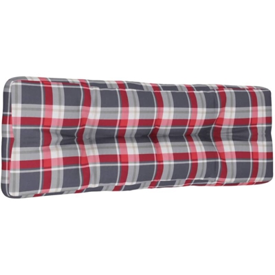 Cuscino per Divano da Giardino 120x40x12 cm in Tessuto a Quadri Rosso - Multicolore - Vidaxl