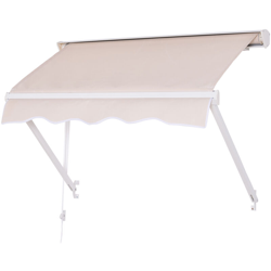 Outsunny Tenda da Sole Avvolgibile a Caduta a Parete per Esterno in Alluminio, Beige 70 x 120cm en oferta