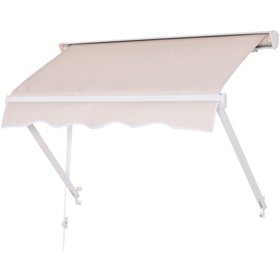 Outsunny Tenda da Sole Avvolgibile a Caduta a Parete per Esterno in Alluminio, Beige 70 x 120cm
