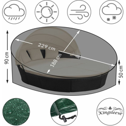 Kingsleeve Copertura per Isole Prendisole da Giardino Rotonde in PE idrorepellente resistente alle intemperie Fodera Protettiva Mobili da Esterno características