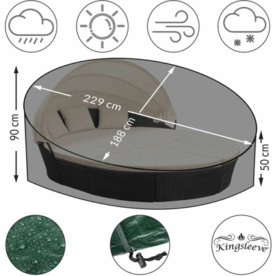 Kingsleeve Copertura per Isole Prendisole da Giardino Rotonde in PE idrorepellente resistente alle intemperie Fodera Protettiva Mobili da Esterno