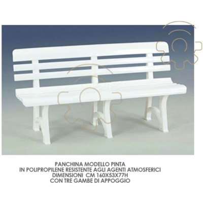 Bica - Panchina 'Olimpia' 150 cm in resina bianca da giardino per esterno