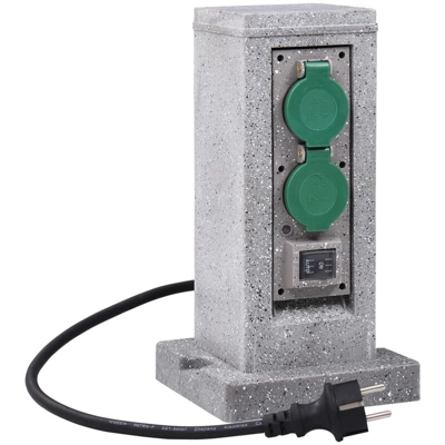 Presa Elettrica da Giardino con Sensore Luce Verticale Plastica - Youthup