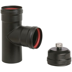 Agef - ALA RACCORDO A 'T' F/F ø mm.80 PER STUFE A PELLET NERO OPACO FERR 362405 características