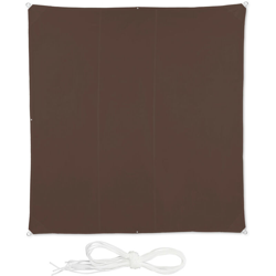 Tenda a Vela Quadrata, Idrorepellente, Anti UV, con Corde di Supporto, Terrazza, Giardino, LxP: 4x4 m, Marrone en oferta