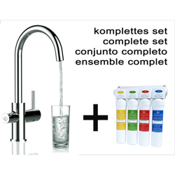 Set completo Filtro e Rubinetto pronto all'installazione - Sistema filtro acqua 4 stadi meccanico + Rubinetto 3vie VZFL011300 en oferta