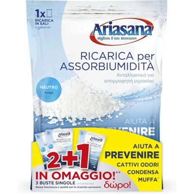 Ricarica Sale Assorbiumidita' Confezione 3 Buste da 450gr Inodore Ariasana - Henkel