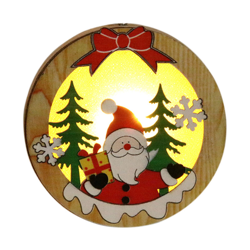 ornamenti di Natale ornamenti in legno decorato l'albero di Natale ornamenti luminosi modello circolare modelli di Babbo Natale características