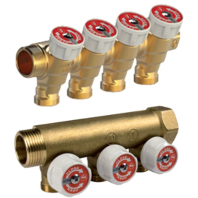 Collettore componibile con rubinetti 3/4x16/2 R585CY022 - Giacomini