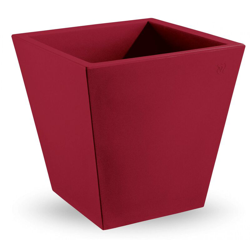 Vaso quadrato in resina 'Cosmos' 40 cm. Rosso Oriente en oferta