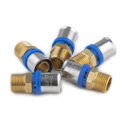 Multistrato a pressare raccordo multiprofilo maschio M15x21 Ø20 - Sacchetto con 5 raccordi NOYON & THIEBAULT