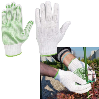 Verdemax - Guanti da giardino multiuso in cotone palmo puntinato in pvc misura m