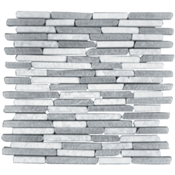 Piastrella mattonella a mosaico 30x30 cm in pietra naturale grigia a listelli per rivestimento interno ed esterno bicolore características