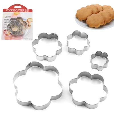 Stampi in metallo da forno Set di stampi da forno per biscotti Set di stampi per biscotti a forma di fiore in acciaio inossidabile Utensili da cucina