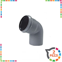 Curva 67° diam. 40 mm per tubo scarichi domestici 2 pezzi en oferta