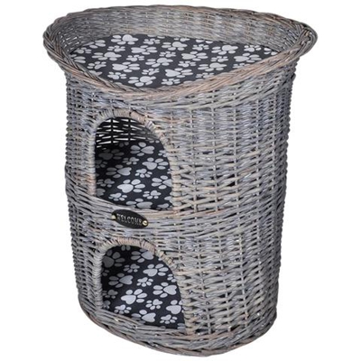 Casetta / letto / graffi 2 Piani Per Gatti In Vimini Con Cuscini