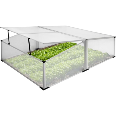 Ecd Germany - Mini serra da giardino da terrazzo orto tellaio con ante policarbonato alluminio