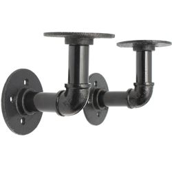 Lotto 2x Steampunk Supporto per mensola per tubo in acciaio industriale Supporto per rack 130mm fai da te en oferta