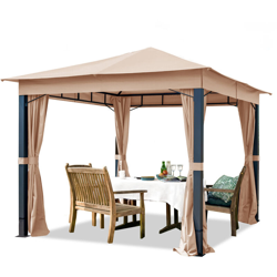 Gazebo da Giardino 3x3 m ALU PREMIUM con copertura del tetto impermeabile ca. 220 g/m² - 4 pareti laterali taupe - profilo da ca. 9x9cm en oferta